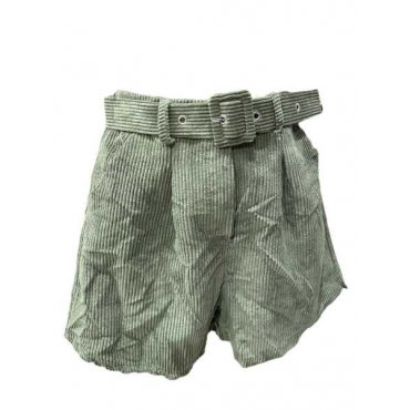 Short Velluto Con Cintura 