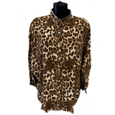 Camicia Animalier Con Brillantini 