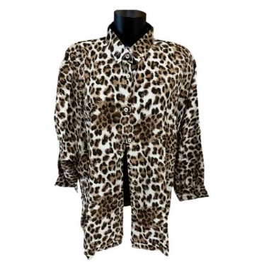 Camicia Animalier Con Brillantini 