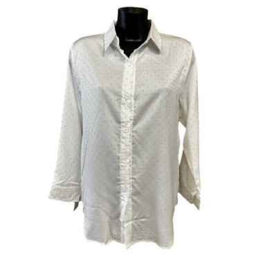 Camicia Con Pailettes Perline E Strass