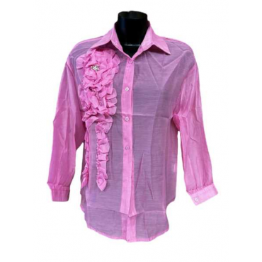 Camicia Misto Seta Con Rose