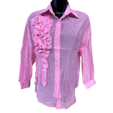 Camicia Misto Seta Con Rose