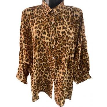 Camicia Animalier Con Brillantini 