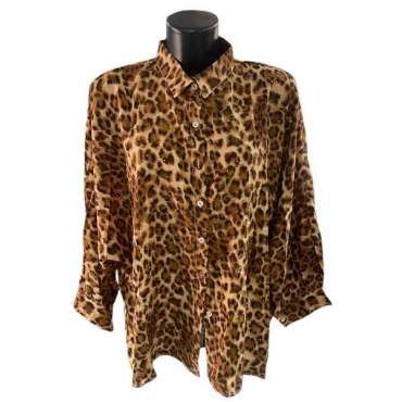 Camicia Animalier Con Brillantini 