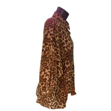 Camicia Animalier Con Brillantini 