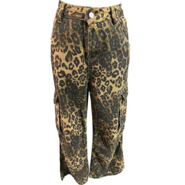 Jeans Cargo Leopardato 