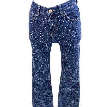 Jeans A Zampa Con Brillantini