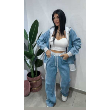 Coorinato Jeans Felpa New Moda