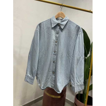 Camicia In Denim Brillantinata