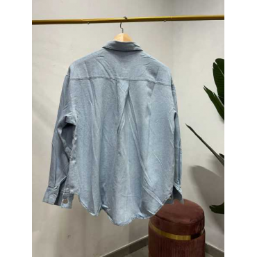 Camicia In Denim Brillantinata