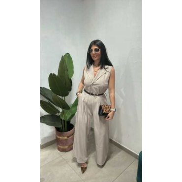 Jumpsuit Con Bottoni Oro 