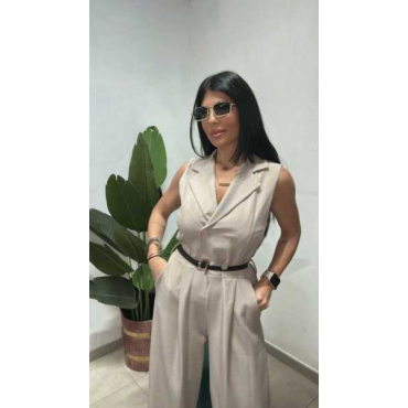 Jumpsuit Con Bottoni Oro 