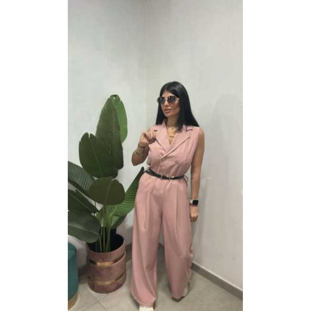 Jumpsuit Con Bottoni Oro 