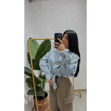 Giacca In Denim Crop